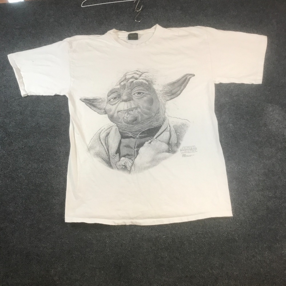Changes Star Wars T-Shirt Men XL Beige Good 1995 Vintage Yoda Graphic USA Made
